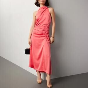 A.L.C. Inez Midi Dress in Coral Pink Size 0
